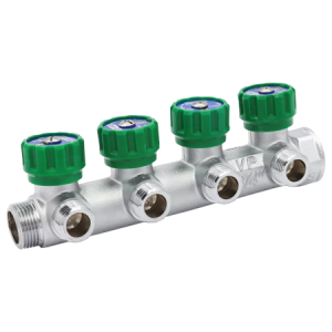 VIEIR Коллектор регулирующий VER402-A 3/4"х1/2", 4 выхода