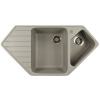 MIXLINE Мойка ML-GM25 угловая двухчашевая с крылом, графит (342), 500*970*200мм