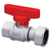 FAR Кран шаровой с накидной гайкой 1/2" вн.-вн., EPDM, красная бабочка, хром