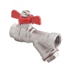 MVI (OLD) Кран шаровой с фильтром 1/2" вн.-вн., бабочка, PREMIUM