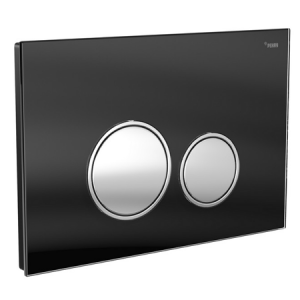 РЕХАУ Клавиша смыва круглая NOVA ORB GLASS (черное стекло/хром глянцевый)