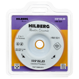 TD Диск алм. отрезной по керамике 115 Hilberg Master Сeramic Cut and Grind 115*22,23*26*1.8