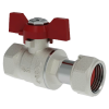 V&G Кран шаровой прямой с накидной гайкой 3/4" Вн./Вн., флажок