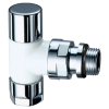 FAR Вентиль запорный угловой 1/2"хM24х19, Вн. / Нар., TOPLINE, белая эмаль