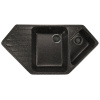 MIXLINE Мойка ML-GM25 угловая двухчашевая с крылом, черная (308), 500*970*200мм