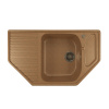 MIXLINE Мойка ML-GM24 угловая с крылом, терракотовая (307), 490*780*170мм