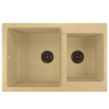 MIXLINE Мойка ML-GM30 двухчашевая, бежевая (328), 500*770*200мм
