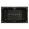 MIXLINE Мойка ML-GM23 двухчашевая, черная (308), 495*775*200мм