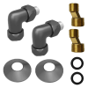 AZARIO Угловое соединениедля полотенцесушителя AZ83906FW 3/4"х1/2", Вн./Нар.(графит)