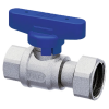 FAR Кран шаровой с накидной гайкой 1/2" вн.-вн., EPDM, синяя бабочка, хром 