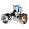 VALTEC Тройник бытовой сшаровым краном 1/2"х3/4"х1/2", вн.-нар.-нар., бабочка
