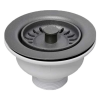 MCALPINE Cлив cо съёмной решеткой 1 1/2"х113мм. (мат. лава черный, фактура гранит)