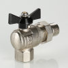 VALTEC Кран шаровой угловой с полусгоном 3/4" вн.-нар., бабочка, PERFECT