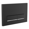 РЕХАУ Клавиша смыва прямоугольная NOVA LONG 2 (черный матовый/хром глянцевый)