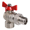 VALTEC Кран шаровой угловой с полусгоном 1/2" вн.-нар., бабочка, BASE
