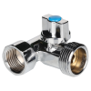VALTEC Тройник бытовой сшаровым краном 1/2"х3/4"х1/2", вн.-нар.-нар., бабочка