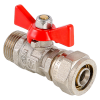 VALTEC Кран шаровой обжимной 16мм.х1/2" нар., бабочка, BASE