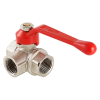 VALTEC Кран шаровой трехходовой 3/4" вн.-вн., рычаг, BASE, тип L
