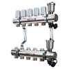 VALTEC Коллекторная группа в сборе, латунь, 1"х10 вых. Евроконус 3/4", с регулировочными клапанами, 