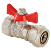 VALTEC Кран шаровой обжимной 16мм.х1/2" вн., бабочка, BASE