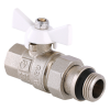 VALTEC Кран шаровой с полусгоном и доп. уплотнением 1/2" вн.-нар., бабочка, BASE