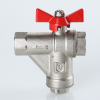 VALTEC Кран шаровой со встроенным прямым фильтром 1/2" вн.-вн., бабочка