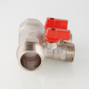 VALTEC Коллектор латунный с отсекающими кранами, 1"х2 вых. Евроконус 3/4", для систем холодного и го