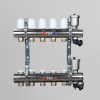 VALTEC Коллекторная группа в сборе, латунь, 1"х10 вых. Евроконус 3/4", с регулировочными клапанами, 