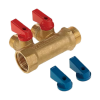 VIEIR Коллектор VR712 с шар. кранами, без цанг 3/4"х1/2", 2 выхода