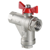 VALTEC Кран шаровой со встроенным прямым фильтром 1/2" вн.-вн., бабочка