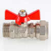 VALTEC Кран шаровой обжимной 16мм.х1/2" нар., бабочка, BASE