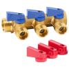 VIEIR Коллектор VR713 с шар. кранами, без цанг 3/4"х1/2", 3 выхода