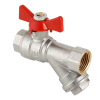 VALTEC COMBI Кран шаровой со встроенным фильтром 1/2" вн.-вн., бабочка